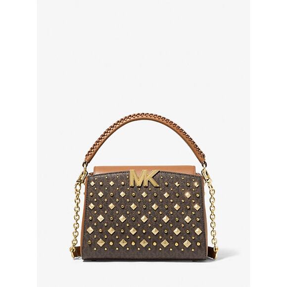 MICHAEL KORS - Karlie Small Studded Monogram Crossbody/Handbag *NEW* Purse